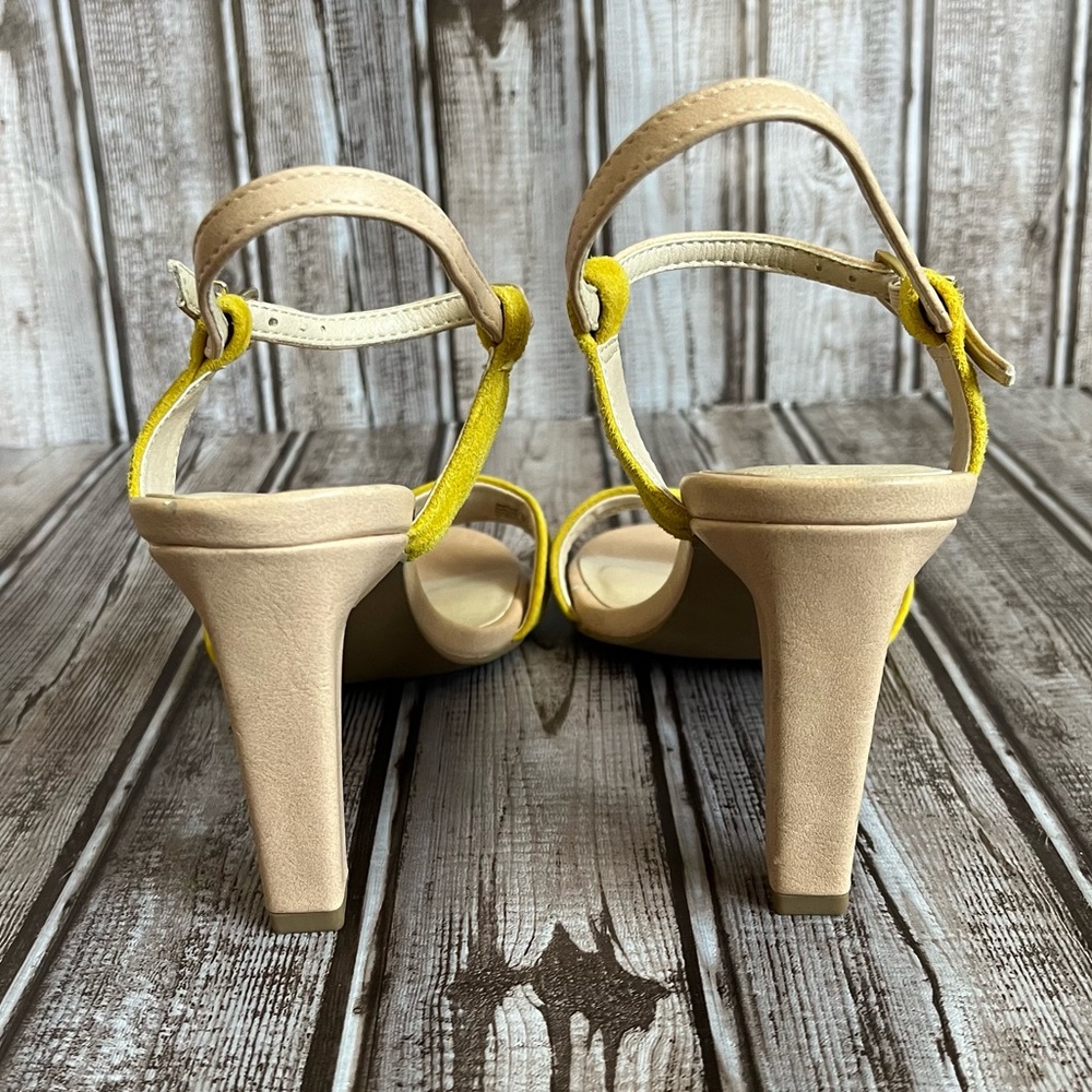 Seychelles Prime Yellow and Nude Leather Heels NWOT - Picture 6 of 10